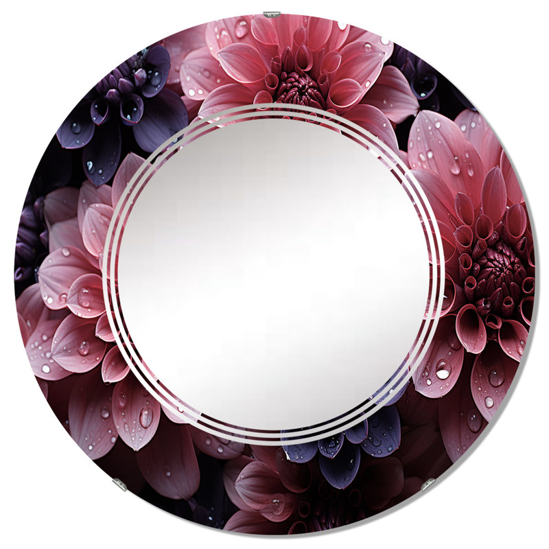 Morenvale - Miroir mural floral rond, 32 po x 32 po