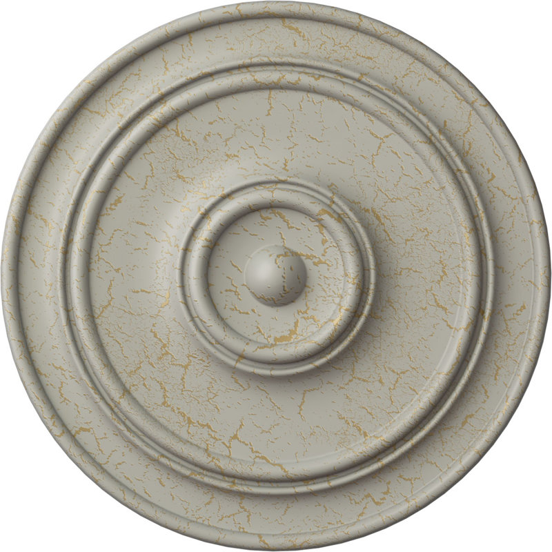 Endurathane Large Classic Ceiling Medallion, 54"OD x 4 7/8"P (Fits Canopies up to 13 1/2"), Hand-Painted Pot of Cream Crackle Finish