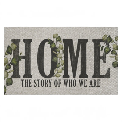 Tapis de porte d'extérieur Story of Who We Are, design par Kim Allen, 18 po x 30 po