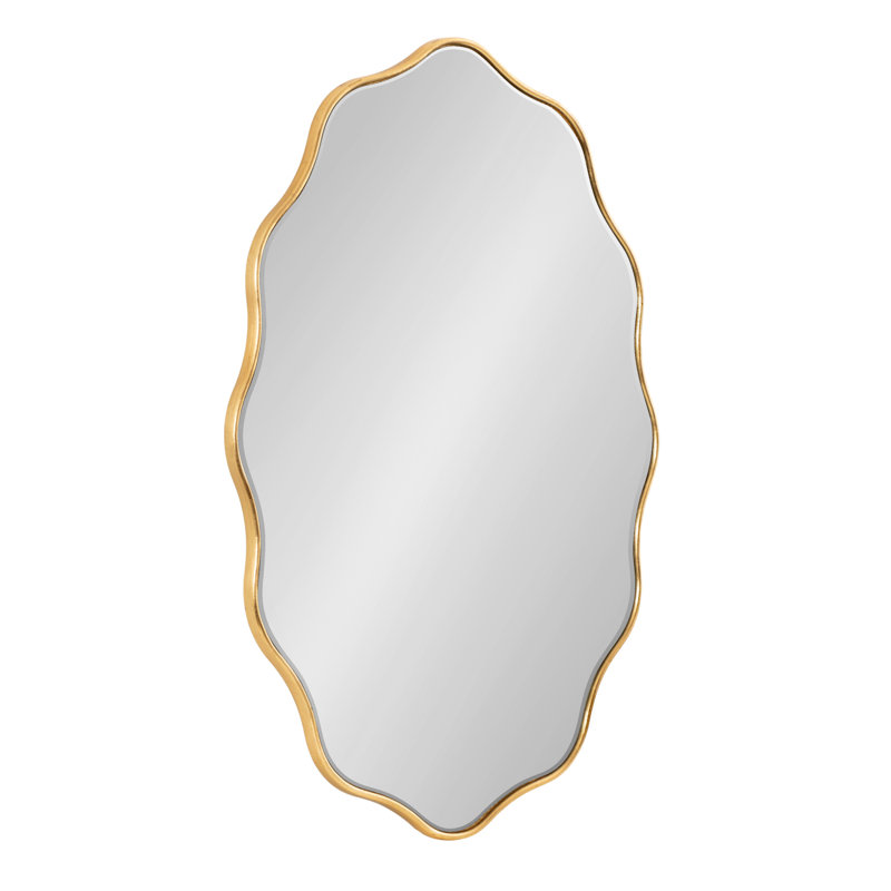Scalloped Oval Bathroom Mirror, Gold