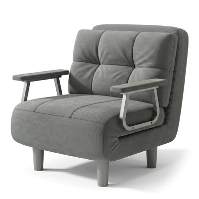 Folding Sofa Bed, Convertible Chair Bed, 5-in-1 Adjustable Backrest Lounge Chair, Sponge Padded Upholstered Sleeper Furniture for Small Space Apartment Office Bedroom