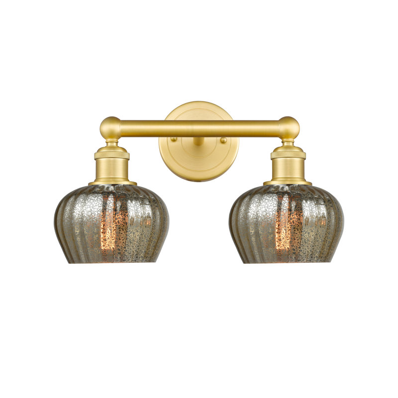 2 - Light Dimmable Vanity Light, Satin Gold, Mercury