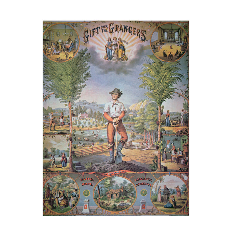 «American School Gift For The Grangers», art sur toile 1867, H 19 po x l 14 po