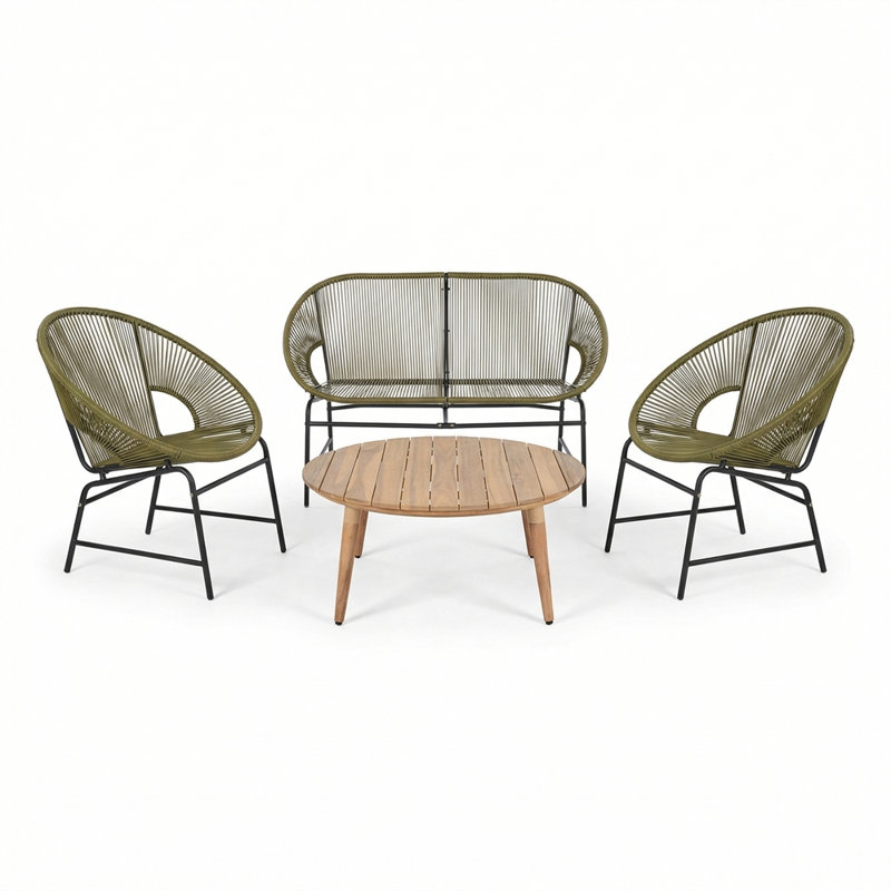 Ensemble de mobilier d'extérieur 4 pièces 4 pièces, Vert