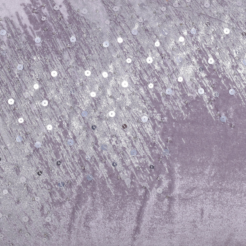 Housse de coussin en polyester à paillettes, Gris/argent, polyester