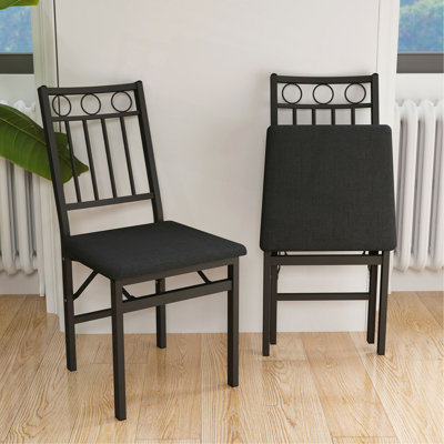 Chaise rétro pliante en métal et bois