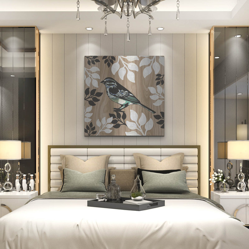  «Bird Patchwork 1» par Erin Clark, art mural en métal, 36 po x 36 po, H 36 po x l 36 po