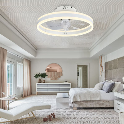 Ventilateur de plafond encastré blanc moderne Desnoyer