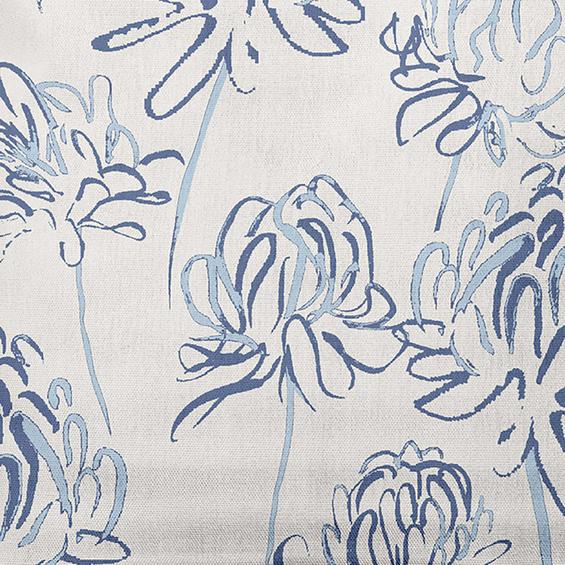 Floral Reversible Throw Pillow, 16" x 16", Blue, Floral 2