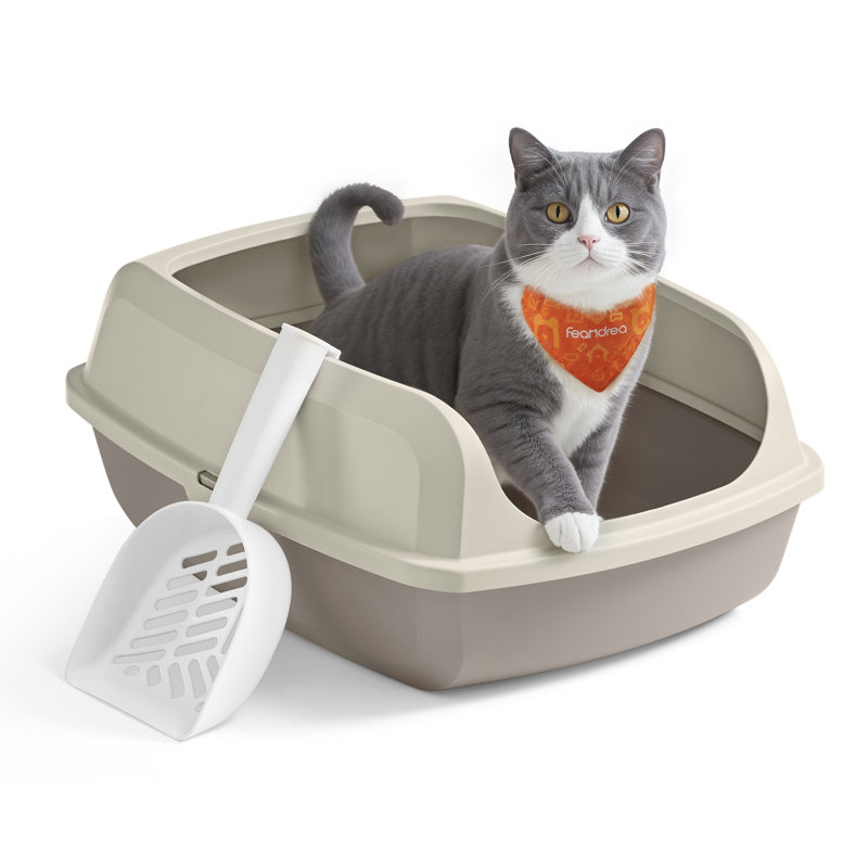 Polypropylene Litter Box, 19.5cm H x 37.5cm W x 50.5cm D, White