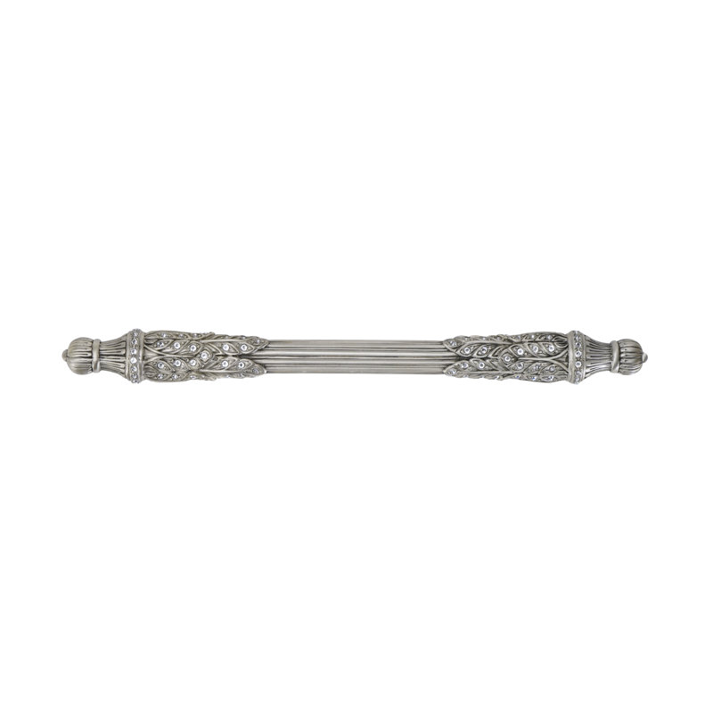 5” C TO C HAMPTON PULL; LT. COLORADO, LT. SMOKE & SMOKE TOPAZ CRYSTAL MUSEUM GOLD FINISH, Matte Silver