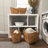 4 Piece Brown Seagrass Handmade Woven Storage Basket with Metal Handles Set