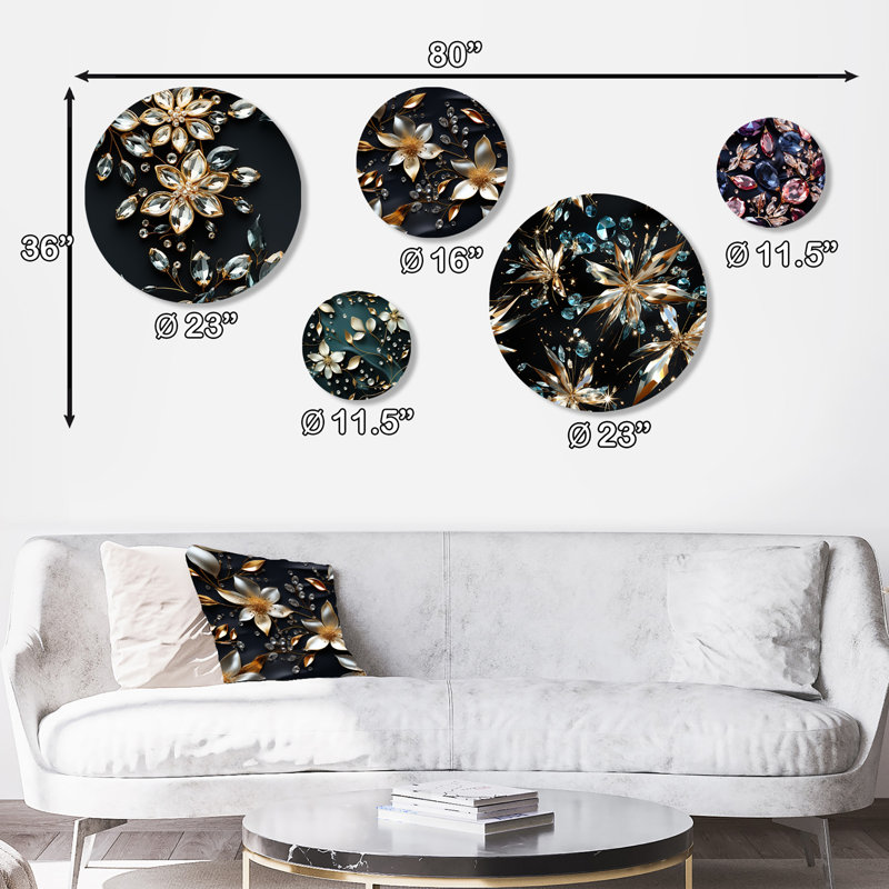 Ensemble de 5 lustres en cristal Elegance