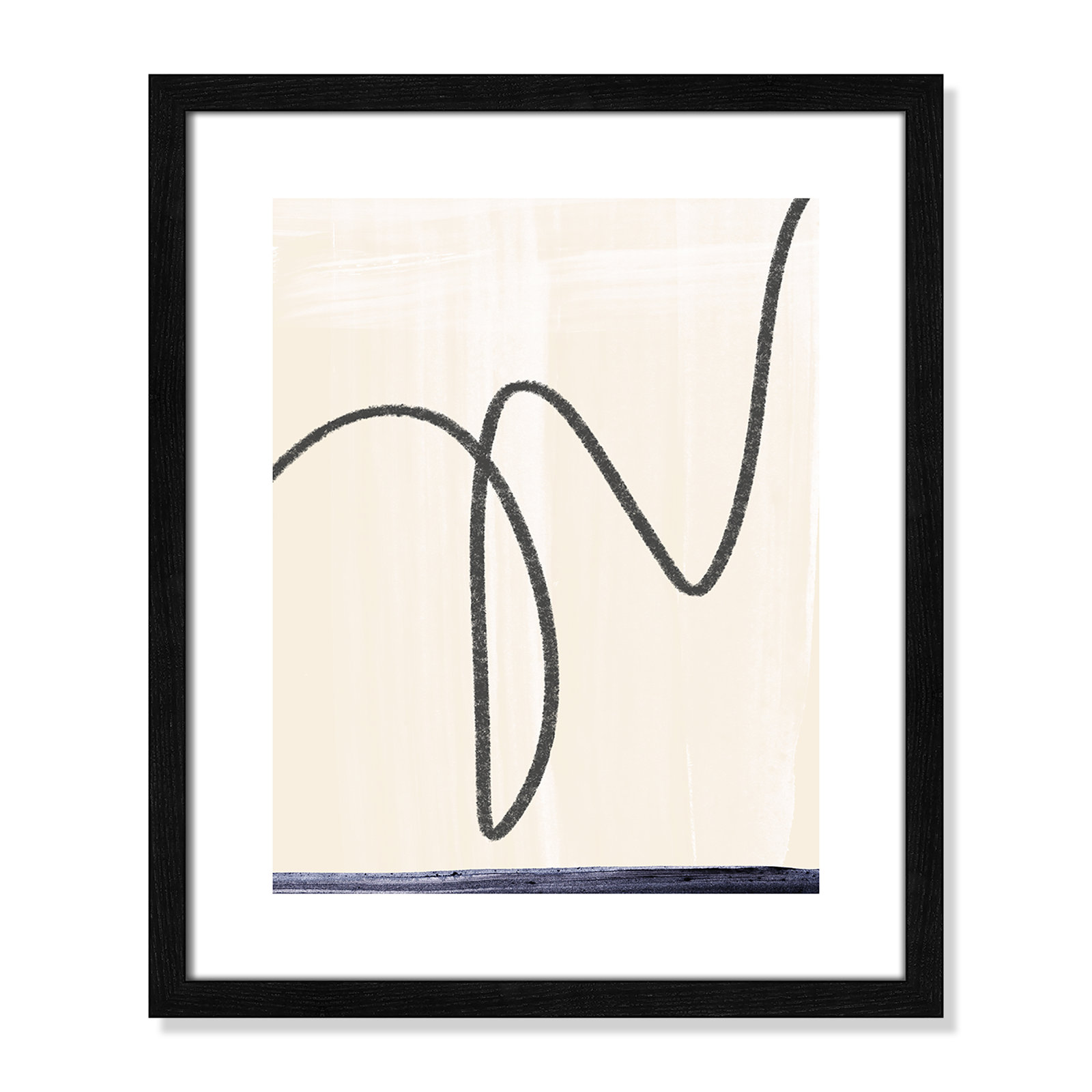 Tigerlily "Departured I" Painting, 19" H x 16" W x 0.75" D, Black Framed Paper