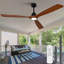 Ventilateur de plafond de 70 pouces avec lumière et télécommande, moteur à courant continu silencieux, lumière DEL à intensité variable, 3 pales en bois massif, ventilateur réversible à 6 vitesses, adapté à une utilisation intérieure à la maison-111884426-111884428-111884432