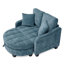 Canapés avec repose-pieds avec rangement, chaise longue moderne en velours côtelé bleu