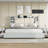 Billericay Upholstered Bed Frame With 4 Storage Drawers, Wooden Bed Frame With 47.2" Bookcase Headboard, Platform Bed With Charging Station/no Box Spring Needed,King-102834369