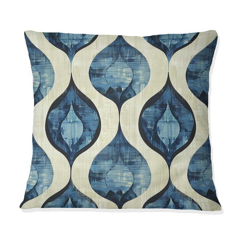 Coussin Blue Ogee, H 18 po x l 18 po