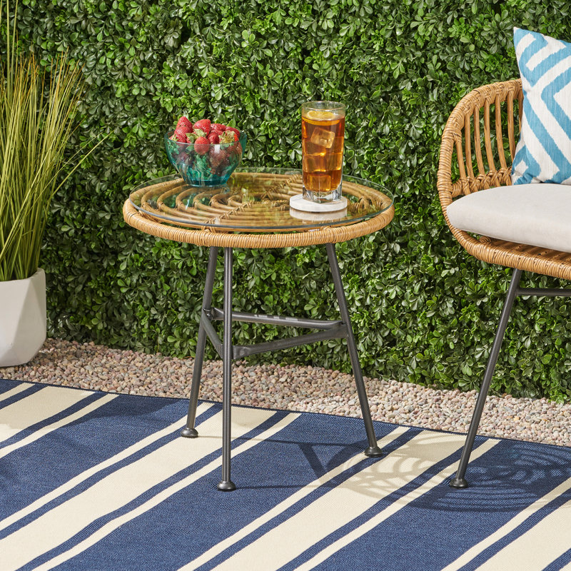 Table d'appoint avec tissage tendance