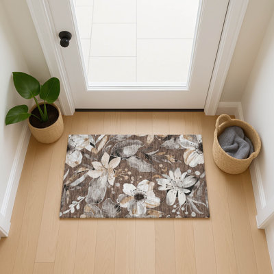 Machine Washable Indoor/Outdoor London ACN2260 Floral Rug
