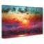 Rainbow Sunset Over The Ocean In Abstract - Wrapped Canvas-55337565