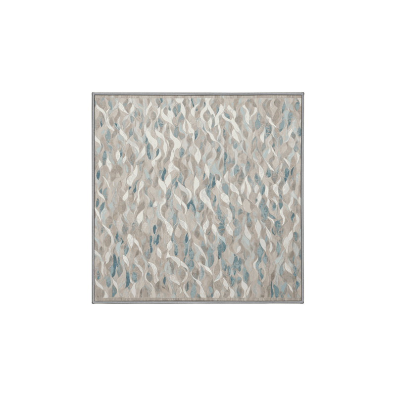 Silky Soft Plush Grey Area Rug, Square 6'