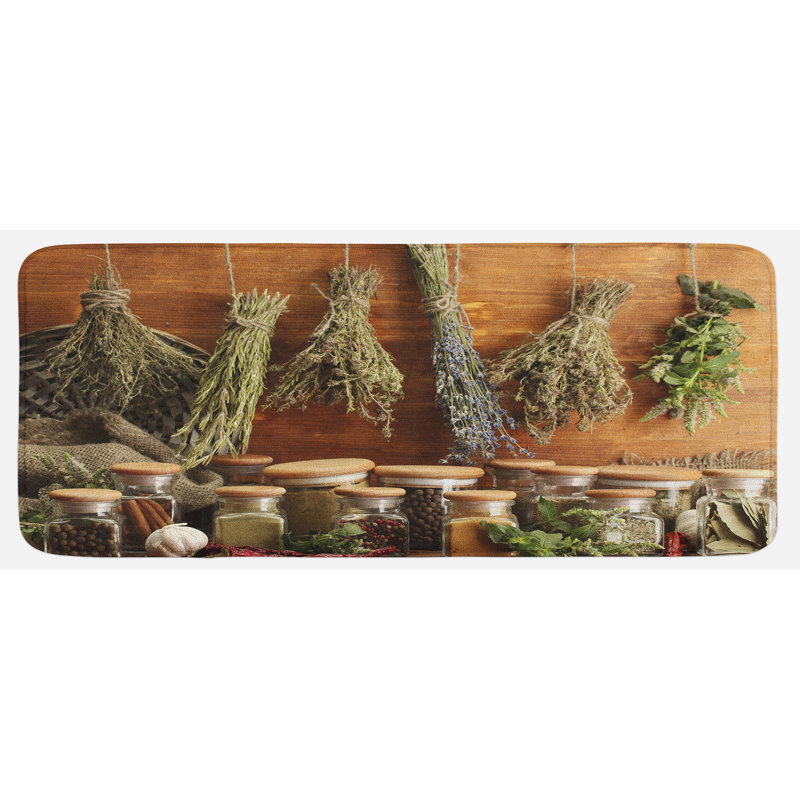 East Urban Home Spice Kitchen Mat, Non Slip Backing, 47" X 19", Multicolor