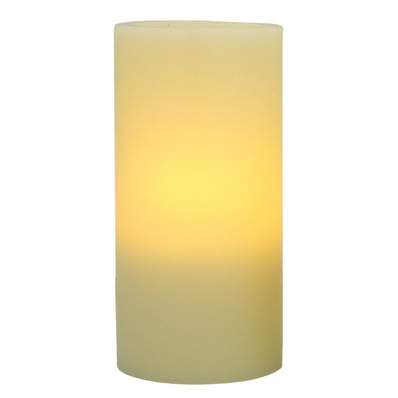 Unscented Flameless Pillar Candle, 8" H x 4" W x 4" D