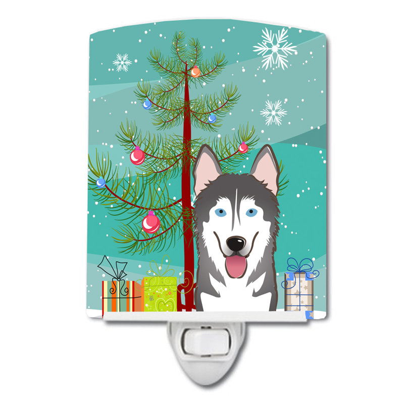 Christmas Tree and Beagle Ceramic Night Light, Alaskan Malamute