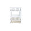 Lit simple superposé en bois d'hévéa simple avec lit gigogne, convertible en lit simple, lit superposé simple avec échelle et garde-corps de sécurité-1221768009