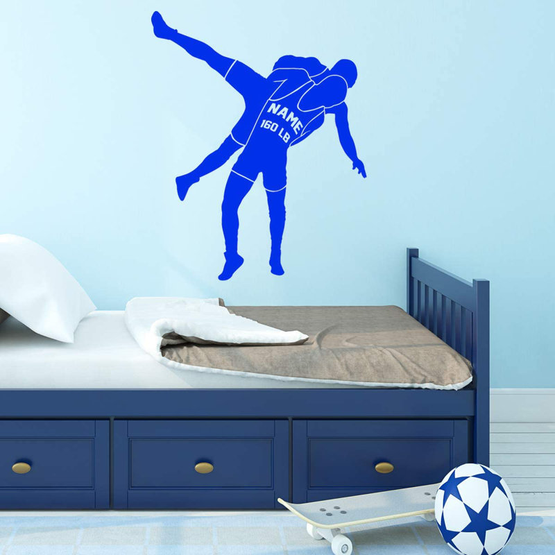Adhésif décoratif Wrestling, H 17 po x l 13 po, bleu