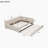 Upholstered Platform Bed with USB and Twin Size Trundle-1554105697