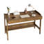 Bureau en bois massif avec tiroirs - Bureau d'ordinateur à hauteur réglable manuellement avec trou pour câbles-1781259007-1781994031