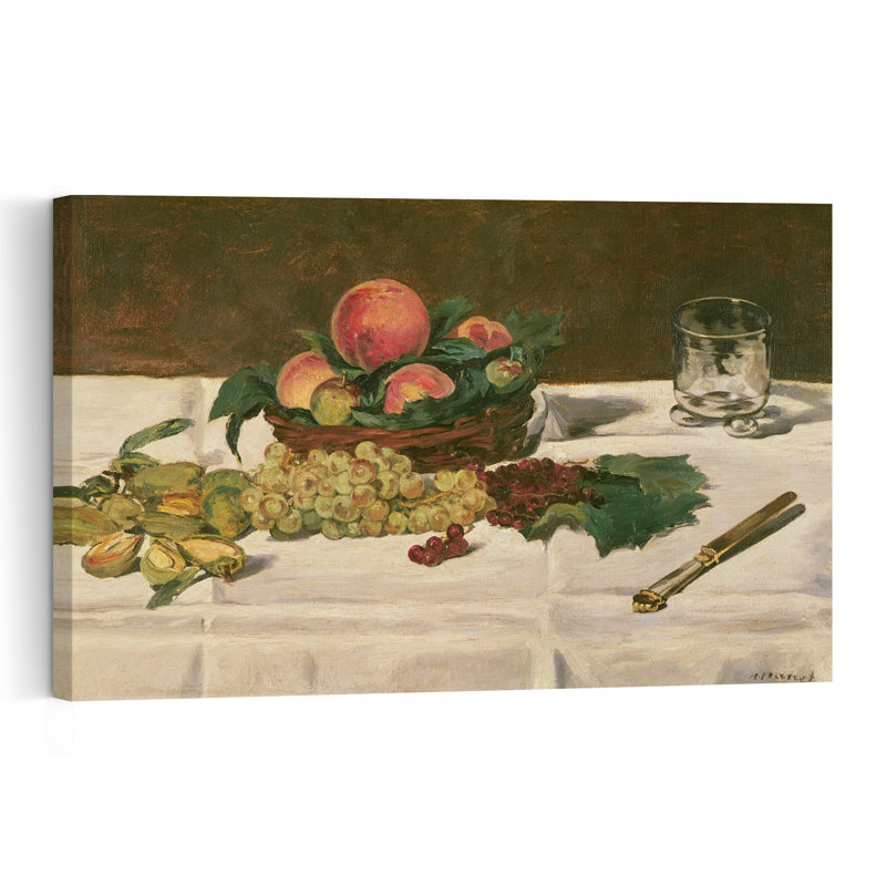 Nature morte : Fruits sur une table, 1864, estampe d'art mural contemporain abstrait impressionniste représentant des fruits