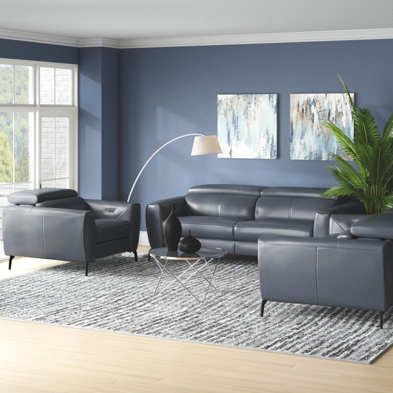 Ensemble d'inclinaison électrique 3 pièces Rayford, Bleu gris