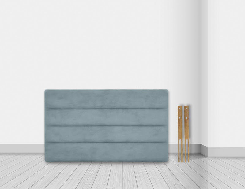 Etholle Upholstered Velvet Headboard, Small Double (4'), Blue