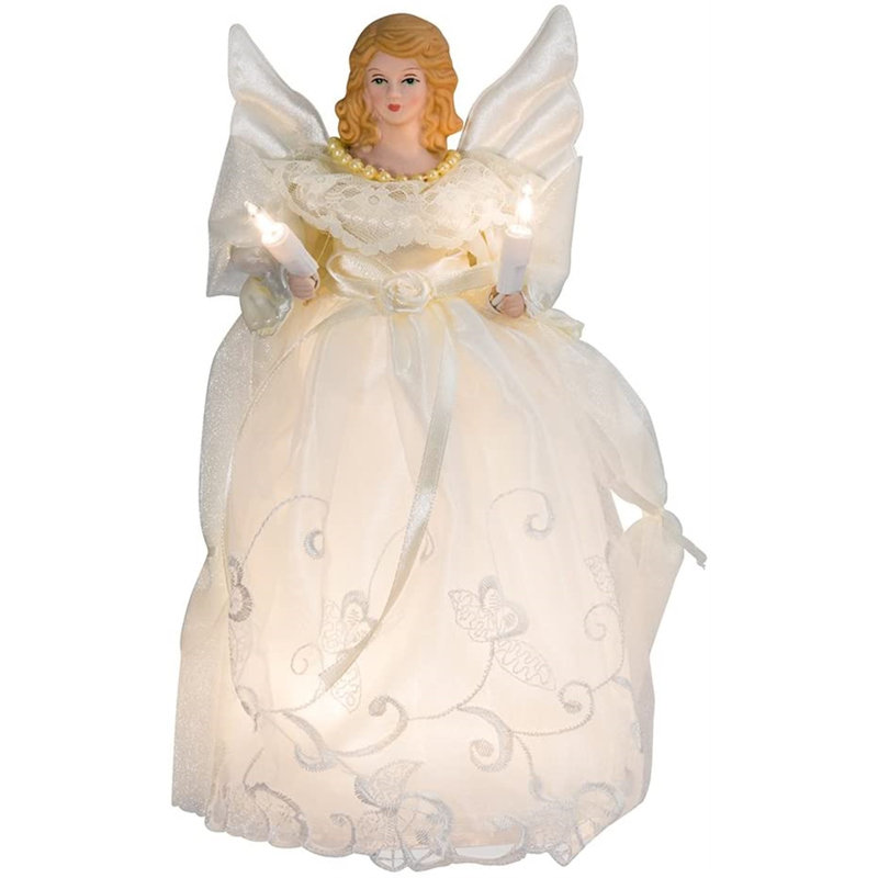 10'' Fabric Christmas Lighted Tree Topper