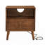Table de chevet cannelée moderne Mid Century