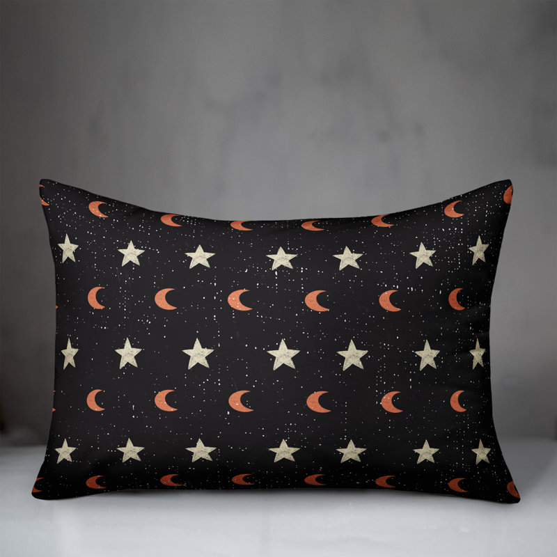  Coussin lombaire à motif de lune et d'étoiles