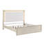 Lit de style moderne avec finition gris clair et tête de lit à rétroéclairage à DEL avec mobilier de chambre en bois 1pc-1919264799