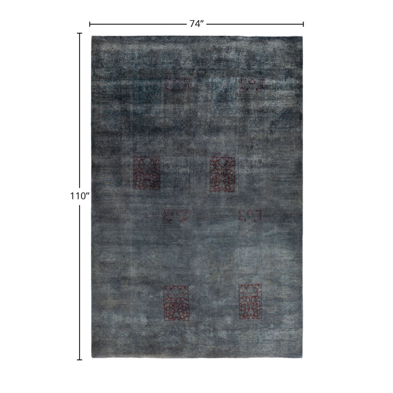 Overyed One-of-a-Kind Rectangle 6'2" x 9'2" Hand Knotted Area Rug