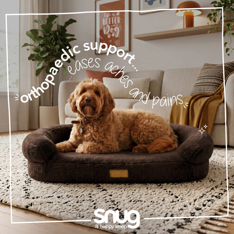 Faux Fur Pet Bed, L 89 x 63 x 16 cm, Brown