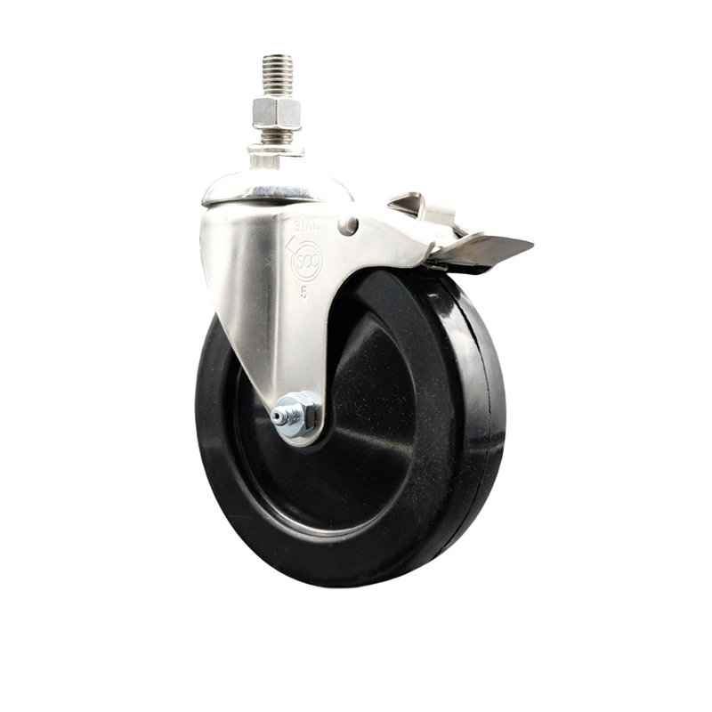 Hard Rubber Swivel Caster with Brake