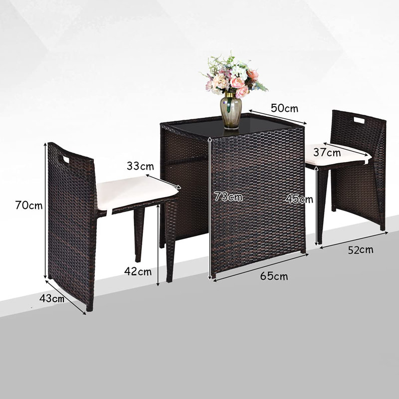Estevon 2 - Person Patio Dining Set with Rectangular Table
