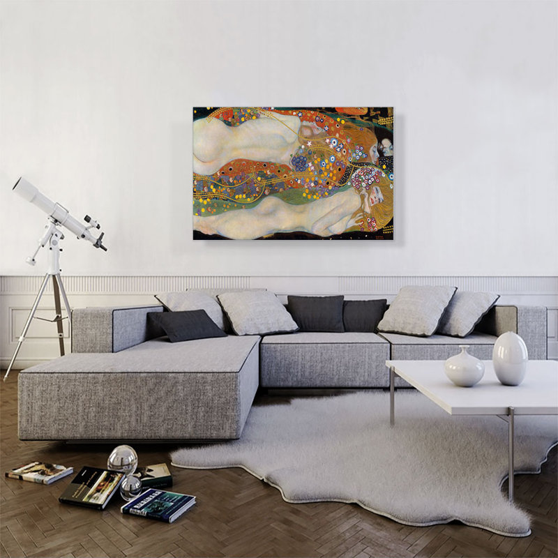 «Water Serpents II Snakes 1907» par Gustav Klimt, reproduction sur toile tendue, H 26 po x l 40 po x 1,5 po
