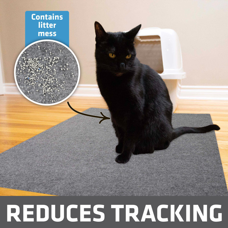 XL Original Cat Litter Mat, Contains Mess from Box, Protects Floors, Urine-Proof, Machine Washable, Soft on Kitty Paws, Absorbent, Waterproof (29”x36”) (Light Grey) (USA Made)
