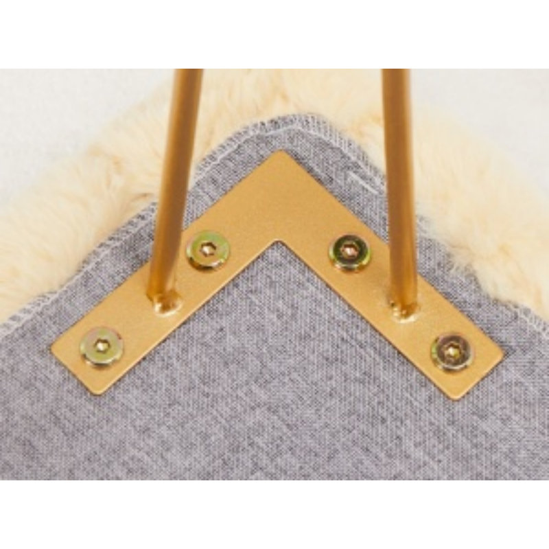 Repose-pieds en velours avec rangement, Blanc