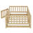 Twin Size Floor Bed With Slats, Montessori Floor Bed With Fence And Door, Kids Montessori Bed Twin Size, Wood Montessori Floor Bed For Kids, Girls, Boys,oak.