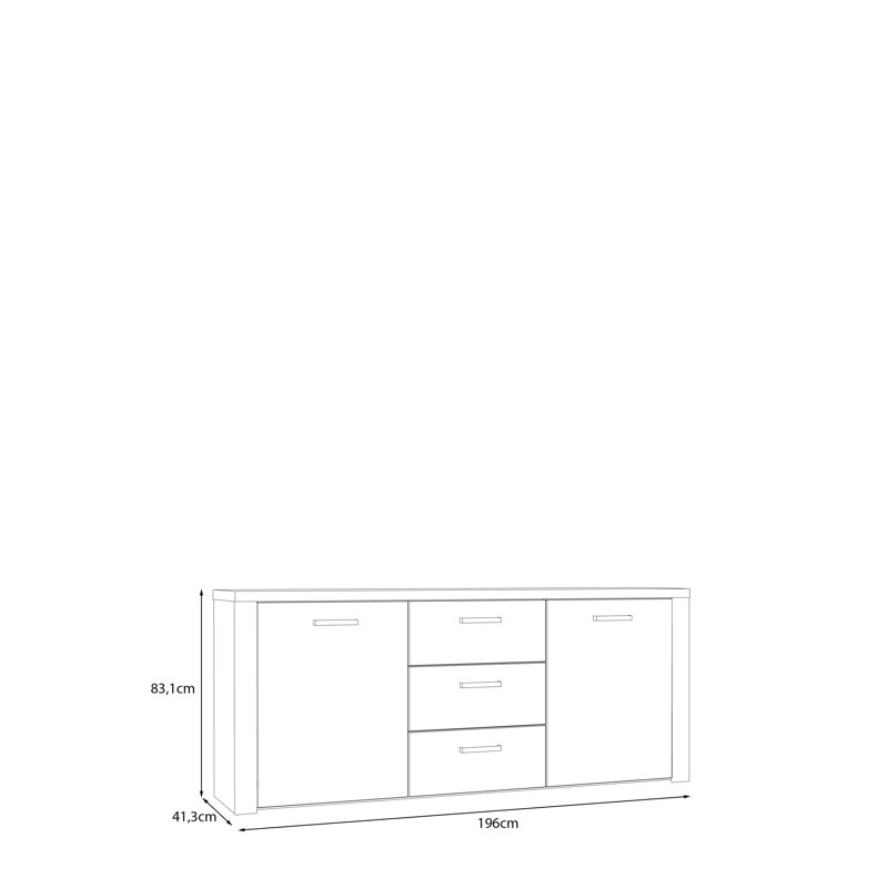 Compson 196cm Sideboard, Sand Oak