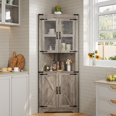 Grande armoire de rangement en bois 67 po avec lumières 67 po